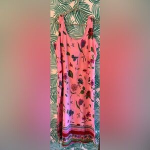 Y2K pink floral dress vintage millenium brand maxi size 16/ M